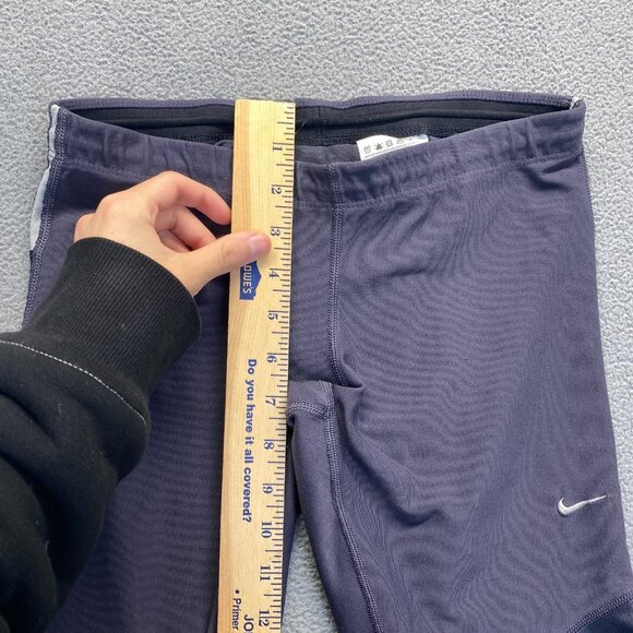 Nike Womens Dri FIT Running Training Capri Cropped Gray Leggings Size M,Pocket - Picture 5 of 15
